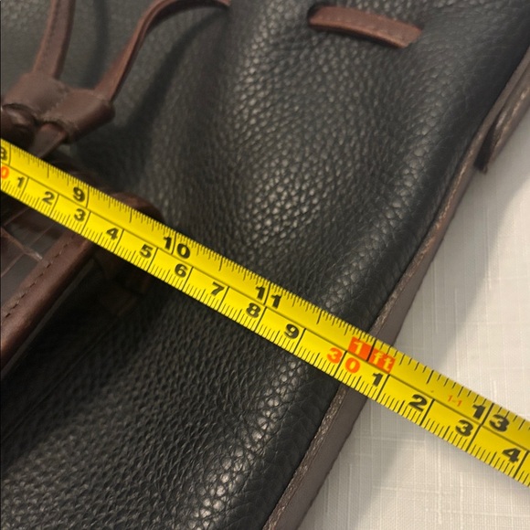 VTG Brighton Black & Brown silver Bucket Bag Crocodile print pebbled leather 90s - Picture 13 of 15